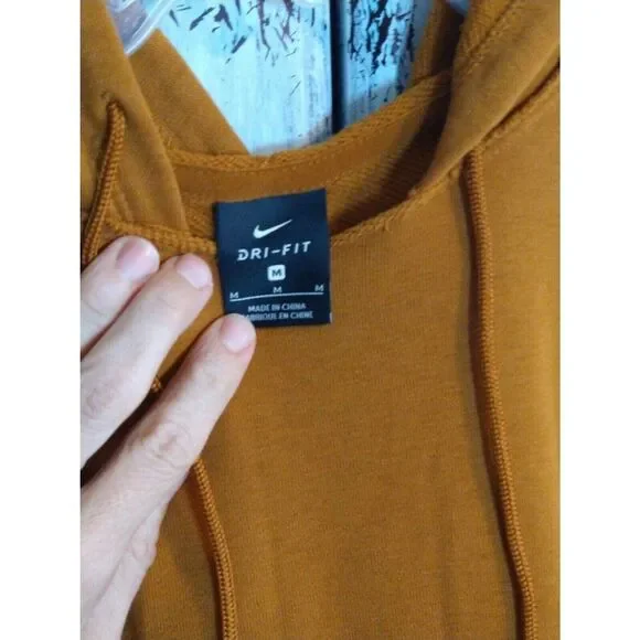 Nike Just Do It Mustard Cold Shoulder Nwot Medium Hoodie - Picture 11 of 15